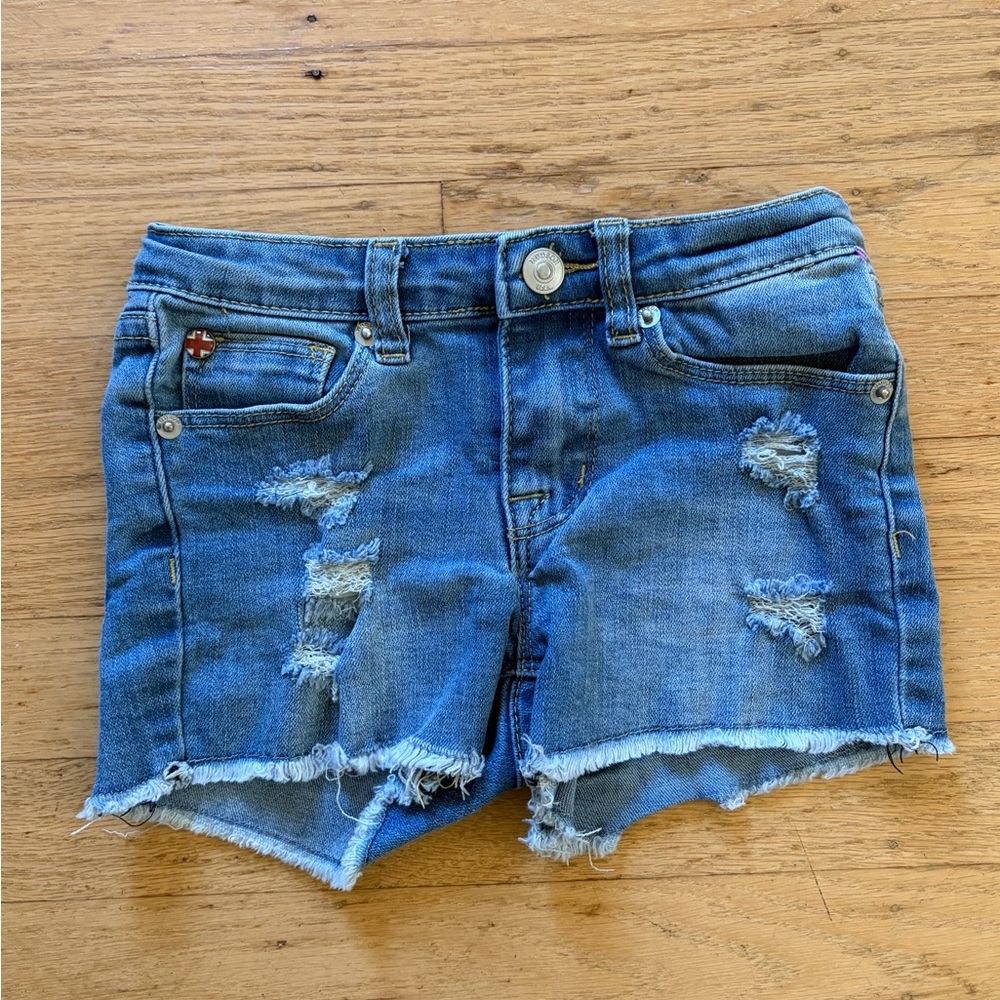 Hudson jeans destroyed denim mini me shirts size 4